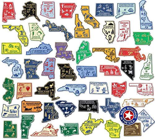 Original U.S. State Magnet Set by Classic Magnets, 51-Piece Vintage Magnet Set, Collectible Souvenirs Made in The USA