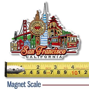 San Francisco City Magnet by Classic Magnets, Collectible Souvenirs Made in The USA, 4.1" x 3.3"