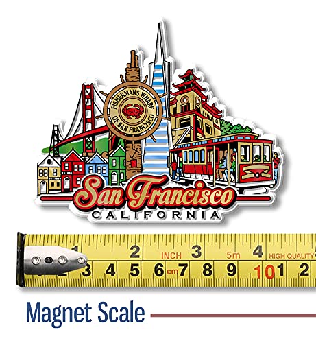 San Francisco City Magnet by Classic Magnets, Collectible Souvenirs Made in The USA, 4.1" x 3.3"