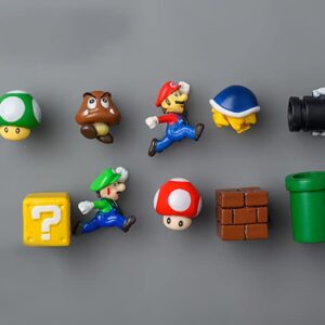 BeautySha 39 Pieces of 3D Mario Fridge Magnets Sets for Home Room Decor Decorative Refrigerator Fun School Office Whiteboard Christmas Magnet (39pcs)