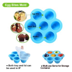 ULEE Silicone Egg Bites Molds Compatible with Instant Pot Accessories 6 Qt 8 Quart, Including Steamer Rack Trivet with Heat Resistant Handles, 5-Piece Measuring Spoons as Bonus, Sous Vide Egg Poachers