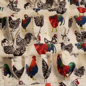 ETIUC Durable Egg Gathering Apron 18 Deep Pockets Canvas Fabric for Duck Goose Quail Dove Eggs Holder Easter Egg Collecting Apron Chicken Coop Tool Hen Rooster Print