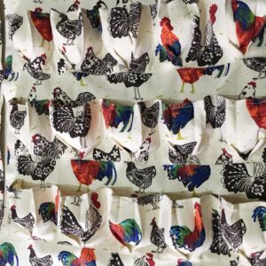 ETIUC Durable Egg Gathering Apron 18 Deep Pockets Canvas Fabric for Duck Goose Quail Dove Eggs Holder Easter Egg Collecting Apron Chicken Coop Tool Hen Rooster Print