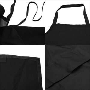 5 Pack Bib Apron - GOSIAID Unisex Black Aprons with 2 Pockets, Machine Washable Aprons for Men and Women, Kitchen Cooking BBQ Aprons Bulk