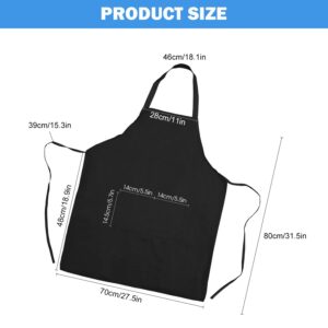 5 Pack Bib Apron - GOSIAID Unisex Black Aprons with 2 Pockets, Machine Washable Aprons for Men and Women, Kitchen Cooking BBQ Aprons Bulk