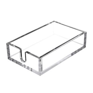 CY craft Acrylic Guest Towel Napkin Holder,Clear Bathroom Paper Hand Towels Storage Tray Modern Buffet Napkin Caddy,Fancy Flat Napkin Holders For Kitchen or Dining Room,9 x 5x 2.5 Inch,Pack of 1