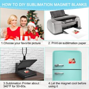 30 Pcs Sublimation Magnets Blanks Car 3.5 x 2.5 Inch Sublimation Blank Magnets Bulks DIY Decorative Magnets for Home Kitchen Fridge Refrigerator Microwave Oven Wall Door Decoration Office Calendar