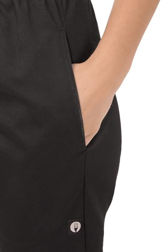 Chef Works Women's Essential Baggy Chef Pants, Black, Medium