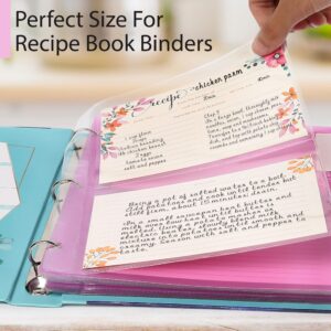 LotFancy Recipe Cards, 4x6 Inch, 60 Count, Double Sided, Blank Recipe Cardstock, Floral Recipe Index Cards