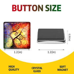 12Pcs Glass Strong Magnetic Refrigerator Magnet - Square Glass Fridge Decoration with a Powerful Flat Magnet, Office Whiteboard Magnet, Cabinet Magnet, Cabinet Cute Locker Magnet