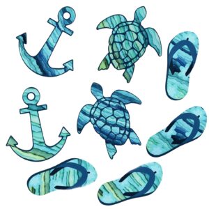 konohan cruise door decorations magnetic turtle car magnets flip flop boat anchor cruise ship decorations magnetic cruise door sign carnival cruise sticker refrigerator magnets, 5 inch(8 pcs)