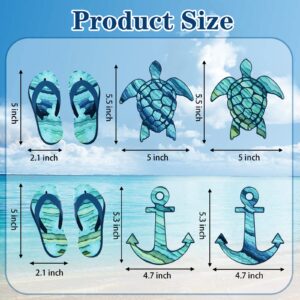 Konohan Cruise Door Decorations Magnetic Turtle Car Magnets Flip Flop Boat Anchor Cruise Ship Decorations Magnetic Cruise Door Sign Carnival Cruise Sticker Refrigerator Magnets, 5 Inch(8 Pcs)