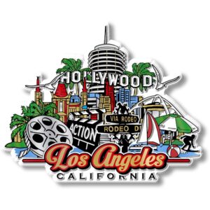 los angeles city magnet by classic magnets, collectible souvenirs made in the usa, 4.1" x 3.2"
