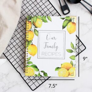 Recipe Book To Write In Your Own Recipes - Blank Family Cook Book Journal to Create Your Own DIY 100 Page Cookbook - Spiral Bound Recipe Organizer, Empty Recipe Notebook with Hardcover & Thick Paper