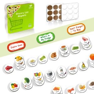 m morcart 93 food magnets for fridge - repeatable visual shopping list, refrigerator inventory easy tracking, great gifts for mom and wife
