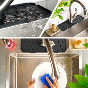 Ternal Sinkmat for Kitchen Sink Faucet, Silicone, Black, Splash Guard & Drip Catcher For Around Faucet Handle