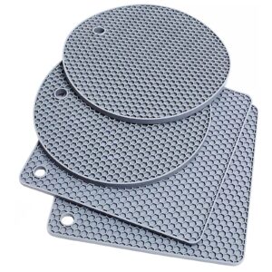 silicone trivet mats - heat resistant trivet mats pot mat pot coaster for countertop, spoon holder, gripper pad, hot pots and pans
