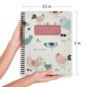 Gotcha Covered Notebooks Softcover Cluckin Good Recipes 8.5" x 11" Spiral Notebook/Recipe Book, 120 Recipe Pages, Durable Gloss Laminated Cover, Black Wire-o Spiral. Made in the USA