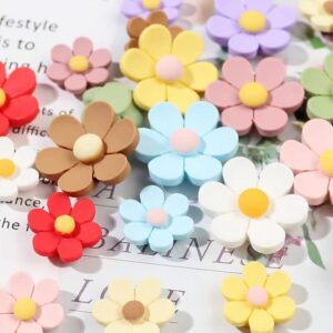 Cute Flower Fridge Magnets 20-Pack (4 Colors, 3 Sizes) 3D Strong Magnets for Fridge, whiteboards, lockers, Office. (Purple, Blue, Green, White) Set A