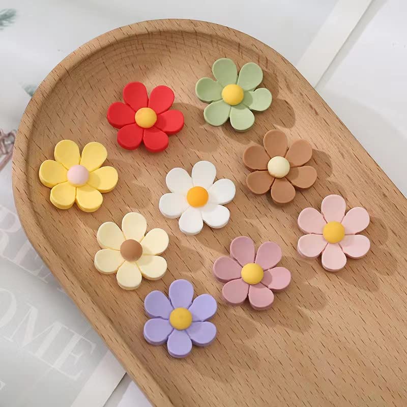 Cute Flower Fridge Magnets 20-Pack (4 Colors, 3 Sizes) 3D Strong Magnets for Fridge, whiteboards, lockers, Office. (Purple, Blue, Green, White) Set A