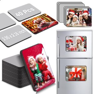 lucomb 40 pcs sublimation magnets blank, 5.5x7.5 cm personalized fridge refrigerator magnets blanks sublimation magnetic sticker blanks products for diy kitchen microwave office wall door decorative