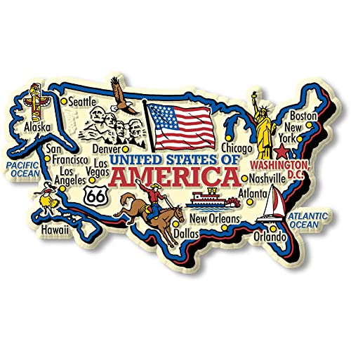 United States Jumbo Country Map Magnet by Classic Magnets, Collectible Souvenirs Made in The USA