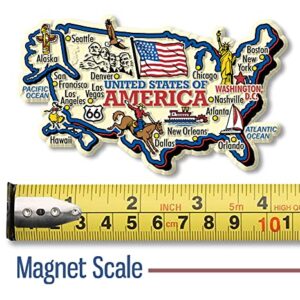 United States Jumbo Country Map Magnet by Classic Magnets, Collectible Souvenirs Made in The USA