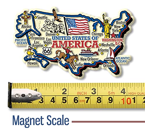 United States Jumbo Country Map Magnet by Classic Magnets, Collectible Souvenirs Made in The USA