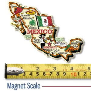 Mexico Jumbo Country Map Magnet by Classic Magnets, Collectible Souvenirs Made in The USA