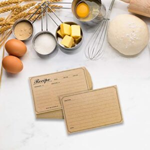 Recipe Cards 4x6 Double Sided, 50-Pack Blank Recipe Cards Kraft, 4 x 6 Inches