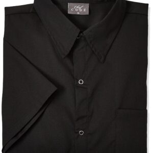 Chef Code mens Kitchen Basic Uniform Cook Shirt, Black, Large US