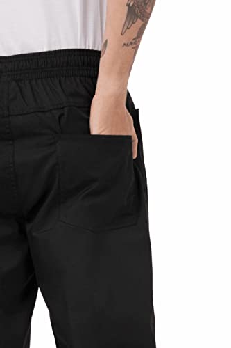 Chef Works Men's Lightweight Baggy Pants, Black, Large