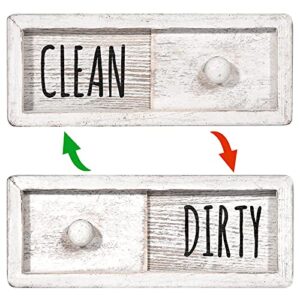 wojogo dishwasher magnet clean dirty sign – farmhouse rustic wood clean dirty magnet sign, works for all dishwashers, dishwasher accessories (white)