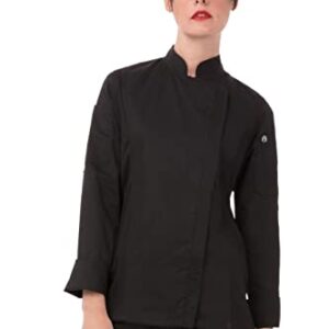 Chef Works Women's Hartford Chef Coat, Black, Medium