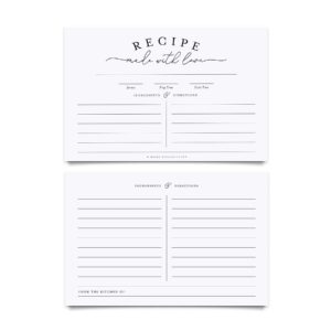 Bliss Collections Recipe Cards, Classic, Double-Sided Cards for Family Recipes, Wedding Showers, Bridal Showers, Baby Showers and Housewarming Gifts, 4"x6" (50 Cards)