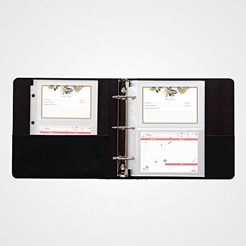 Recipe Card Protectors 8.5x6.8 Inch Recipe Card Sleeves for Mini Binders 4x6 Index Card Sleeves Recipe Book 2 Pocket per Page Refill Sheets, 30 Count