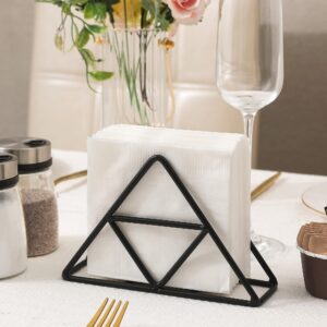 Lonffery Napkin Holder for Table - Black Triangular Napkin Holder Kitchen Decor, Farmhouse Steel Napkin Dispenser