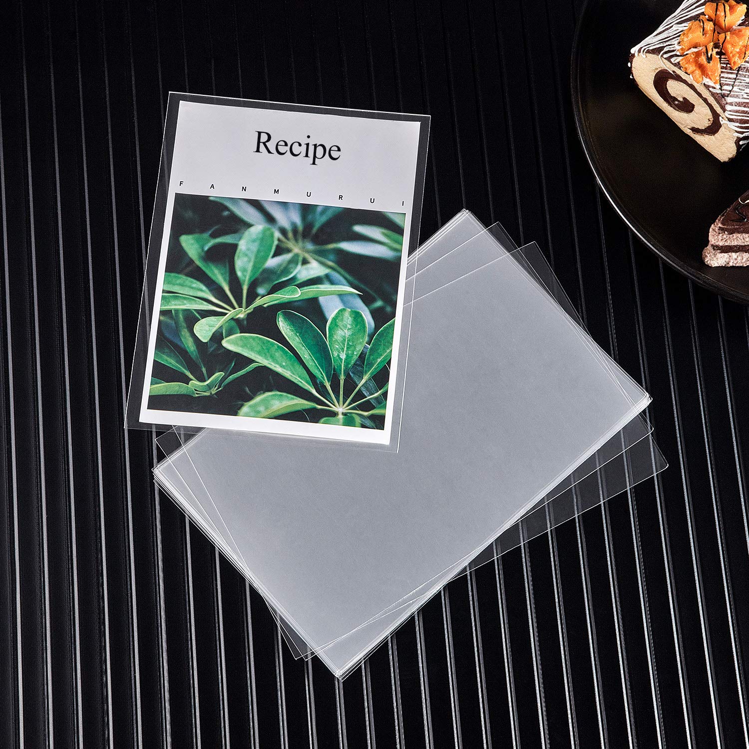Recipe Card Protectors Kitchen Plastic Recipe Sheet Protectors Clear Recipe Page Protector (200, 5 x 3 Inch)