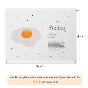 Recipe Card Protectors Kitchen Plastic Recipe Sheet Protectors Clear Recipe Page Protector (200, 5 x 3 Inch)