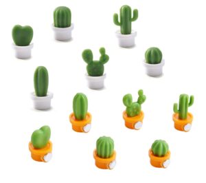oyefly 12pcs cute succulent plant magnetic refrigerator magnets cute home decor refrigerator stickers creative notice message magnetic stickers gift (white+orange)