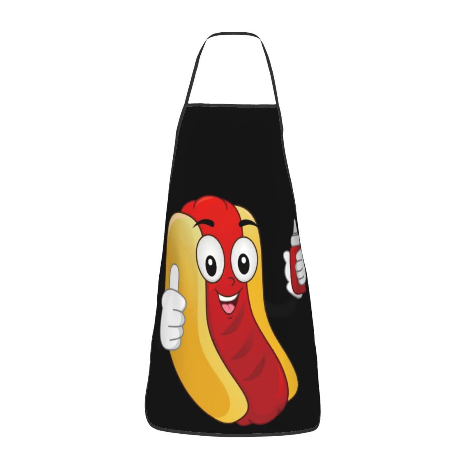 YISHOW Novelty Funny Hotdog Ketchup Unisex Kitchen Chef Apron - Chef Apron For Cooking,Baking,Crafting,Gardening And BBQ