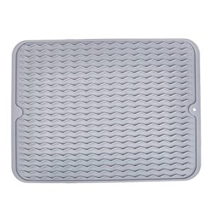 AmazonCommercial Silicone Dish, Sink Drying Mat, Reusable, Easy to Drain and Clean, 15.8 x 12-Inches