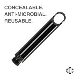 DAILYCARRYCO. TiPick Titanium Toothpick Keychain Holder - Portable Metal Travel Toothpick - Reusable EDC Micro Toothpick - Compact & Convenient - Carry On-the-Go - Titanium Construction, Black