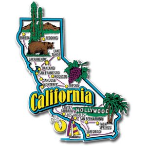 california jumbo state magnet by classic magnets, 3.9" x 4.9", collectible souvenirs made in the usa