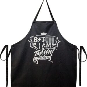 JOYPLUS I Am the Secret Ingredient Funny Aprons Birthday Gifts for Men,Women,Husband, Brother, Plus Size Aprons and Grilling BBQ Chef Chef Costume