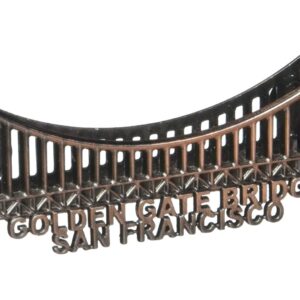 (35 4/4) San Francisco Bronze Golden Gate Bridge Magnet 3.5 Inches Long With Exclusive CA BEAR MAGNET