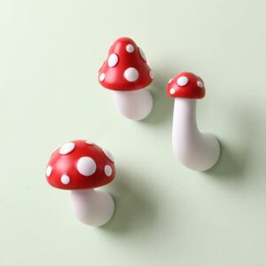 3 pcs unique mushroom cute fridge magnets, novelty photo memo whiteboard metal furniture home decoration magnets