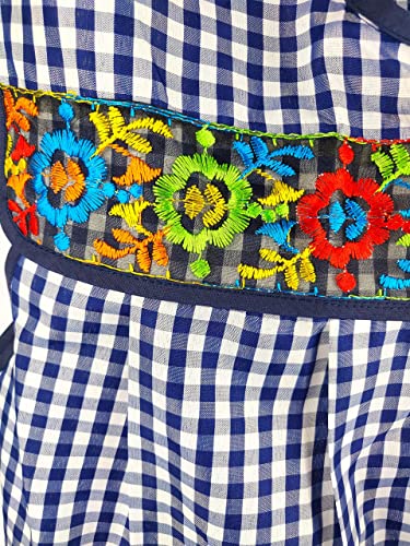 cuitáxi Traditional Mexican apron for women with pockets beautiful flower embroidery - Mandiles para mujer mexicanos mandil