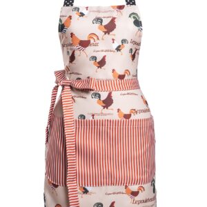 Alex Virtue Lovely Flower Pattern Retro Aprons With Large Pockets for Women Girls Cooking Kitchen Bakery Mother's Gift (Lovely Chicken)