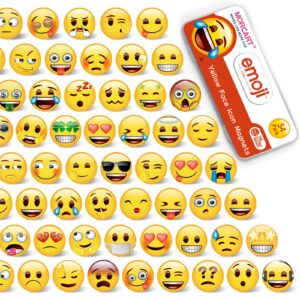 morcart 54pcs fridge magnets, cute emoji locker magnets, decorative refrigerator magnetic board cabinets classroom office cubicle school funny smiley gifts for adults (3cm)